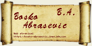 Boško Abrašević vizit kartica
